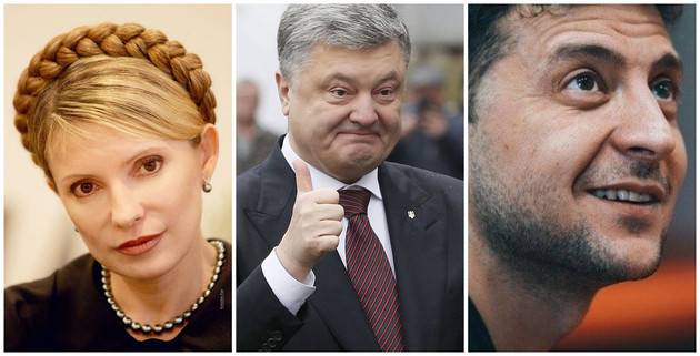 Состояние кандидатов в президенты Украины, среди которых комик, действующий президент и бывший премьер