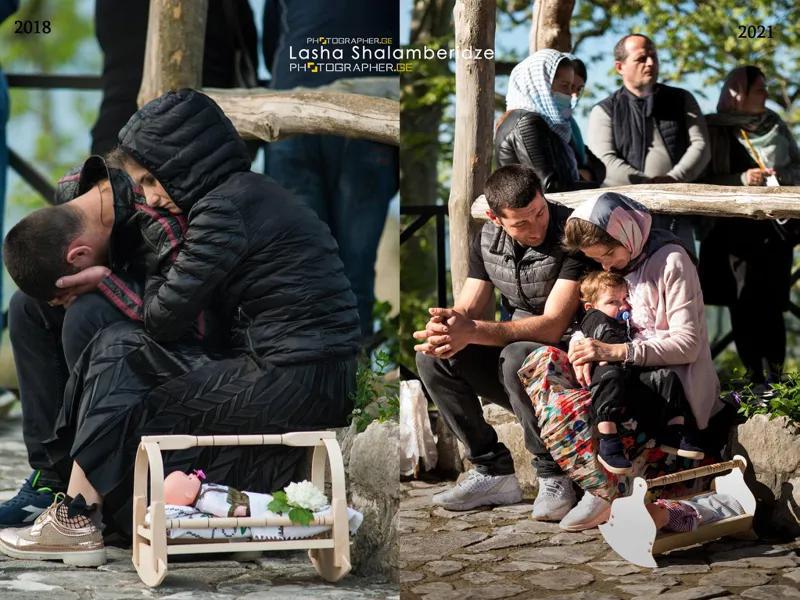 «Просите, и будет дано вам»- пара, которая несколько лет назад молилась о рождении ребенка в Цачхурской церкви Архангела, в этом году пришла в храм с сыном (фото)