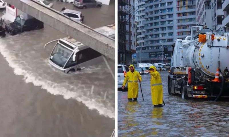 Затопленные улицы и дворы - фото из Батуми, где борются со стихией