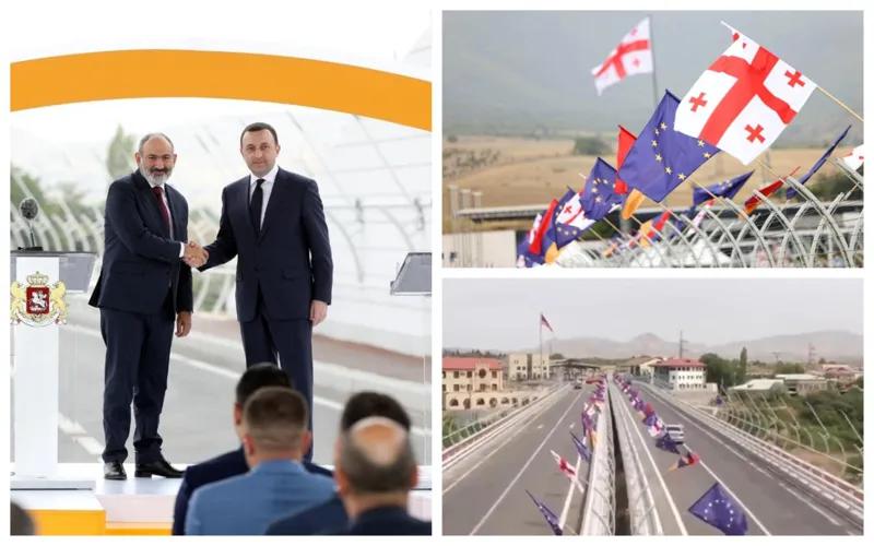 На грузино-армянской границе открыт мост длиной 160 метров – фото с церемонии, на которой присутствовали Пашинян и Гарибашвили