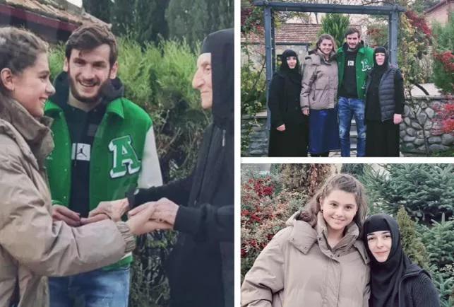 Хвича Кварацхелия с возлюбленной и мамой посетили монастырь Самтравто (фото, видео)