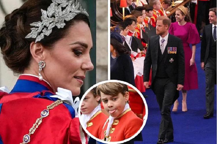 Грустный Гарри, озорник Джордж и Кейт Миддлтон в королевском стиле - яркие моменты коронации (фото)
