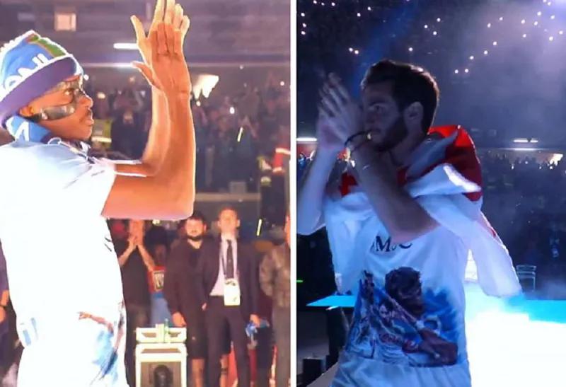 Хвича Кварацхелия вышел на стадион имени Марадоны с грузинским флагом — праздник в Неаполе (фото)