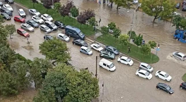 В результате сильного дождя в Диди Дигоми затопило улицы — какие кадры распространяются с места (видео)