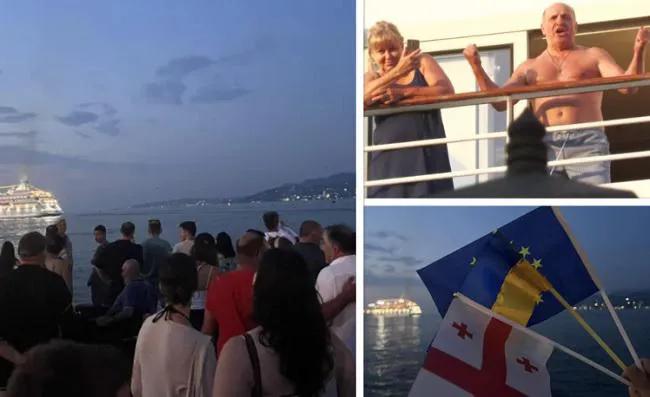 Круизный лайнер из Сочи покинул порт Батуми на фоне шума — как «принимали» у моря российских туристов Astoria Grande, отличавшихся агрессивностью