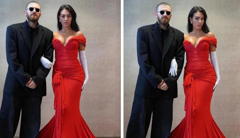 Партнерша Криштиану Роналду вместе с Гурамом Гвасалия на Венецианском кинофестивале — Джорджина Родригес в красном платье от бренда Гвасалия  (фото)
