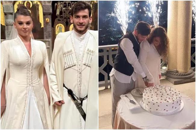 «Оба платья Ницы и чоха Хвичи сшиты нами» - как создавались свадебные наряды Хвичи Кварацхелия и Ницы Тавадзе  (фото)