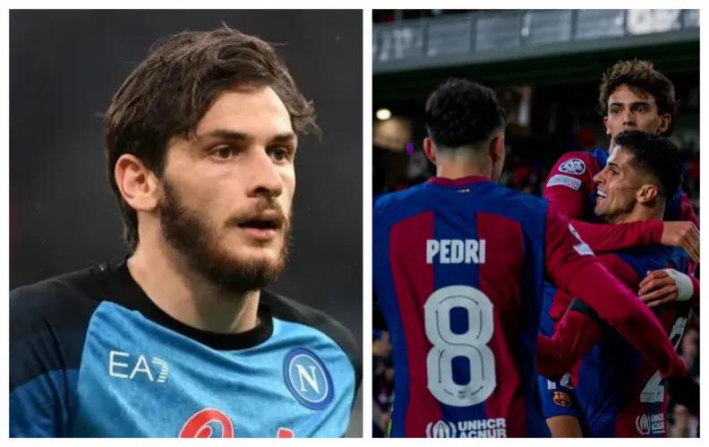 Кварацхелия против «Барселоны» — известны пары 1/8 финала Лиги чемпионов