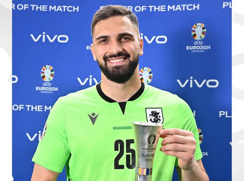 Лучшим игроком матча Грузия-Чехия назван вратарь сборной Грузии Георгий Мамардашвили