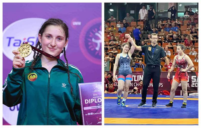 Впервые в истории грузинская спортсменка выиграла чемпионат Европы по борьбе - фото и видео с церемонии награждения