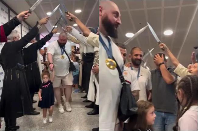 Лаша Талахадзе, Гено Петриашвили и Гиви Мачарашвили вернулись с Олимпиады – встреча в аэропорту (фото, видео)