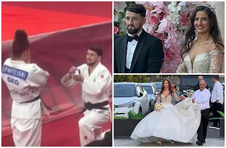 Пара дзюдоистов, чье видео с предложением руки стало вирусным, поженилась - фото Этер Липартелиани и Темура Нозадзе
