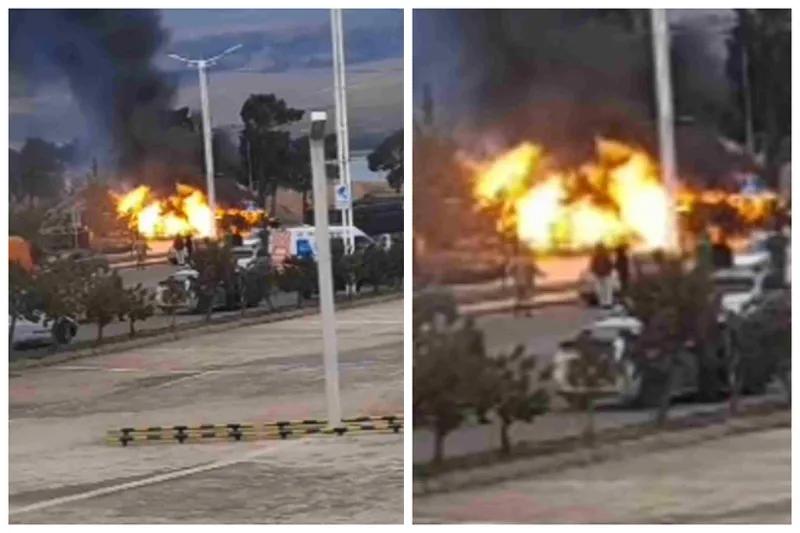 Тяжелейшая авария в Вазисубани: автомобиль врезался в трубу газопровода и взорвался, находившийся в ней человек скончался от ожогов - кадры с места происшествия