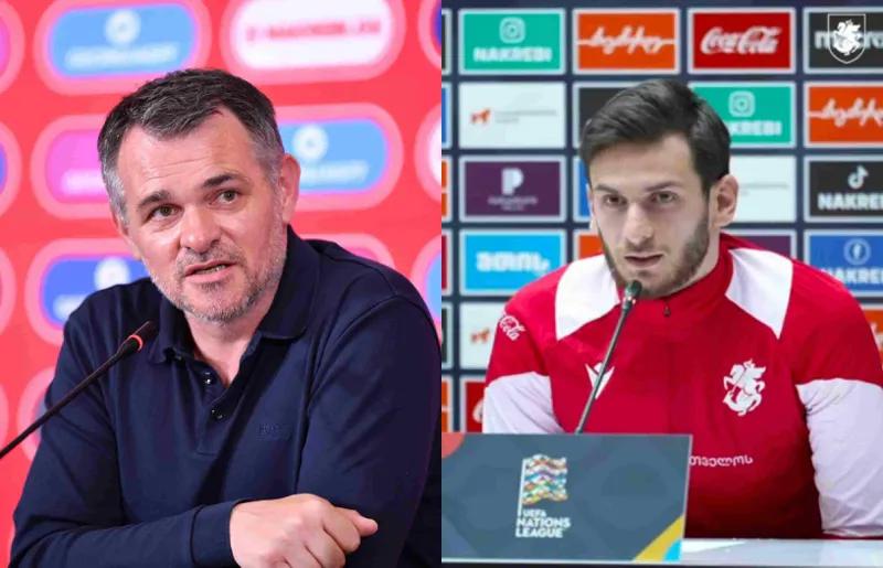 «Ожидаются изменения, шанс получат и другие» - кто не сыграет с Арменией: комментарии Саньола и «Квары» на предматчевой пресс-конференции