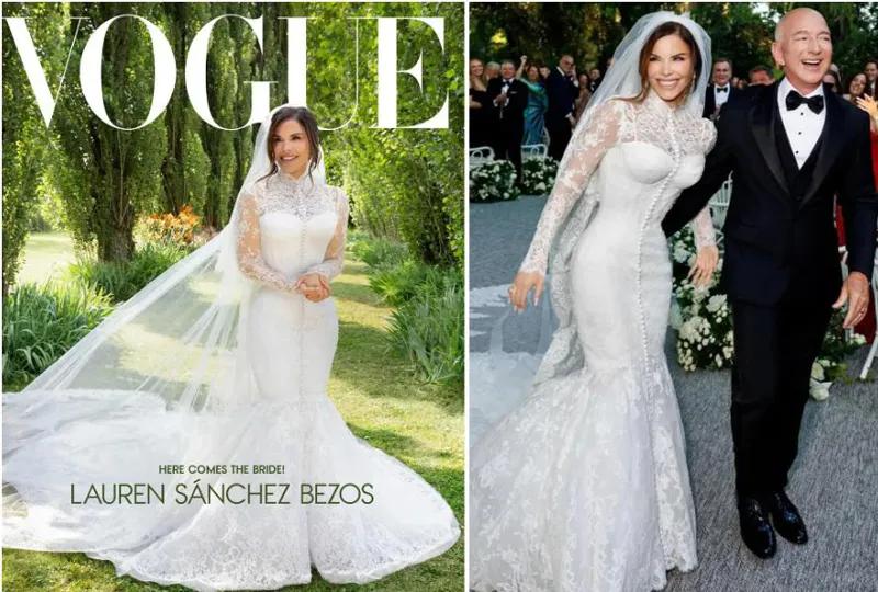 Платье Dolce & Gabbana, кольцо с бриллиантом в 30 карат и знаменитые гости — Джефф Безос и Лорен Санчес поженились: фото со свадьбы года, которая прошла в Венеции