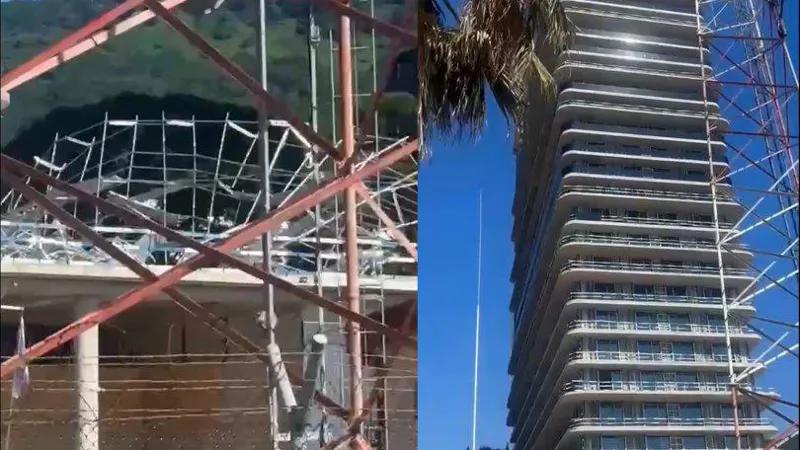 В Гонио у набережной обрушилась несущая конструкция строящегося многоэтажного корпуса, пострадал один человек